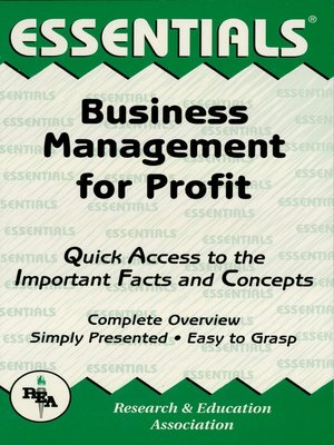 cover image of Business Management for Profit Essentials